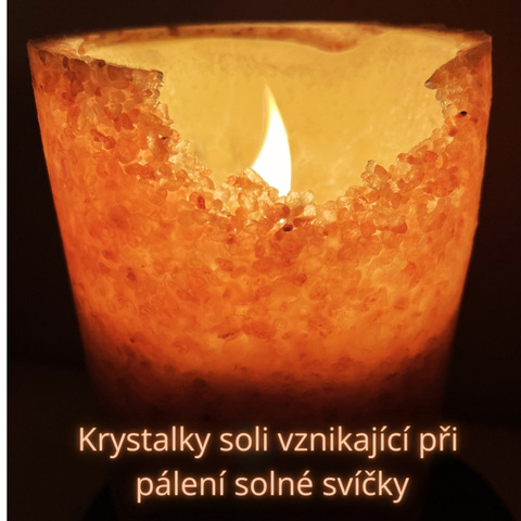 solná svíčka - krystalky soli
